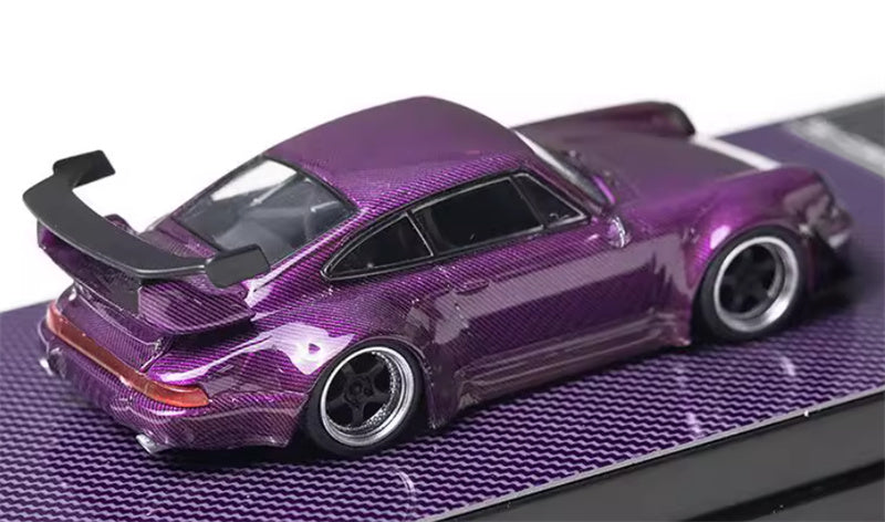 FLAME Porsche RWB 964 All Carbon Purple Limited Edition 499PCS ONLY 1:64 Car Pre-built Model view2