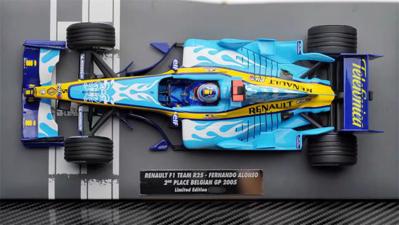MINICHAMPS RENAULT R25 FERNANDO 2ND PLACE BELGIAN GP 2005 Limited Edition 1:18 Car Pre-built Model view6