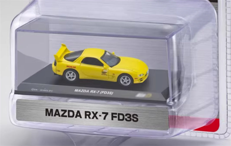 KYOSHO MAZDA RX-7 FD3S Yellow 1:64 Car Pre-built Airliner Model Display view7