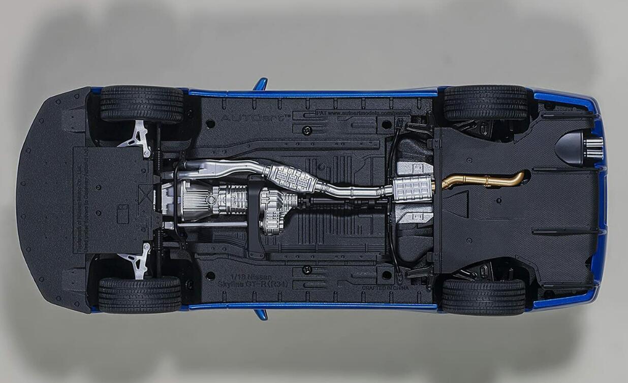 AUTOART Nissan Skyline GT-R (R34) V-Spec II with BBS LM wheels Bayside Blue 1:18car Pre-a Model