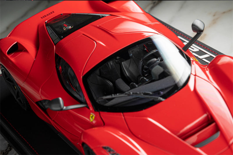 BBR MODELS Ferrari LaFerrari red Black wheel red top Limited Edition 120PCS ONLY leather base 1:18 Car Pre-built Model view7