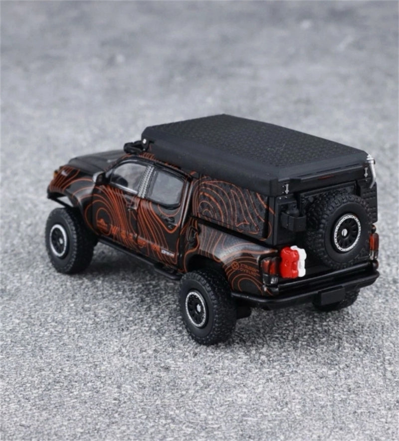 GCD TOYOTA Tacoma Camper Off-Road SUV Black LHD 1:64 Truck Pre-built Model view4