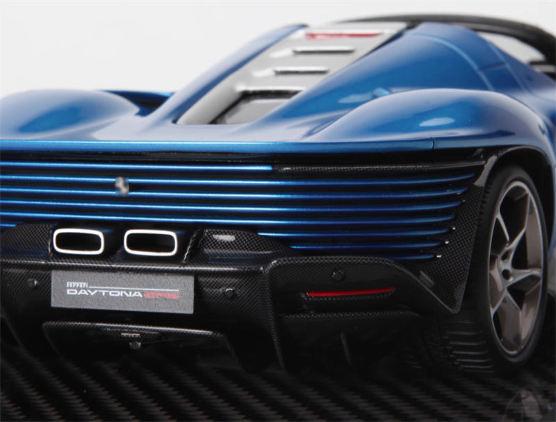 BBR MODELS Ferrari Daytona SP3 Convertible Blue Carbon fiber base Brown Seat Limited Edition 1:18 Car Pre-built Model view10