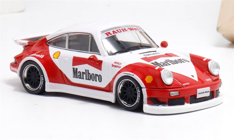 mymodelcollect Porsche RWB 930 Red and White Marlboro Limited Edition 999PCS ONLY RAUH - Welt 1:64 Car Pre-built Model view6