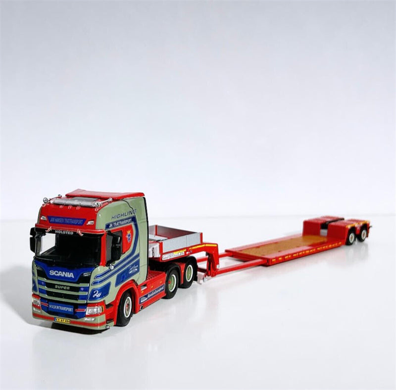 WSI SCANIA R HIGHLINE CR20H 6X2 TAG AXLE EURO LOW LOADER - 2 AXLE JAN HANSEN 1:50 Truck Pre-built Model