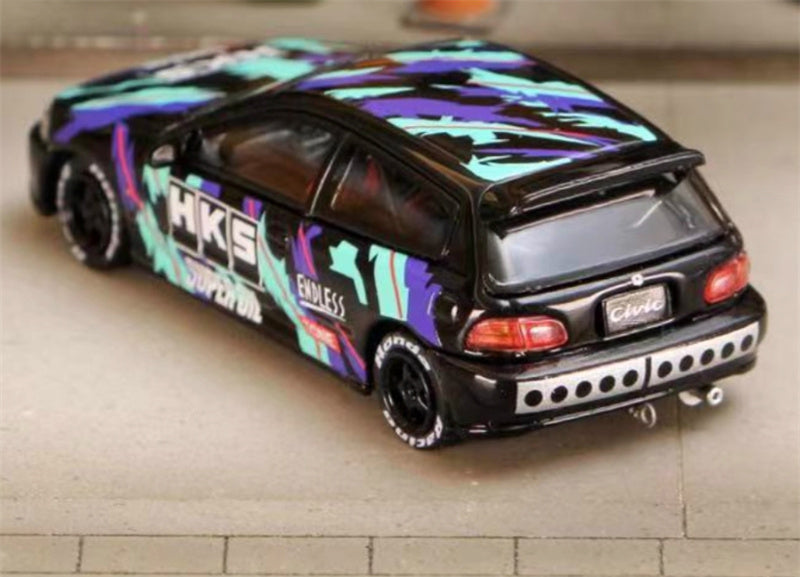 SW Honda Civic EG6 HKS coating Limited Edition 499PCS ONLY 1:64 Car Pre-built Model view5