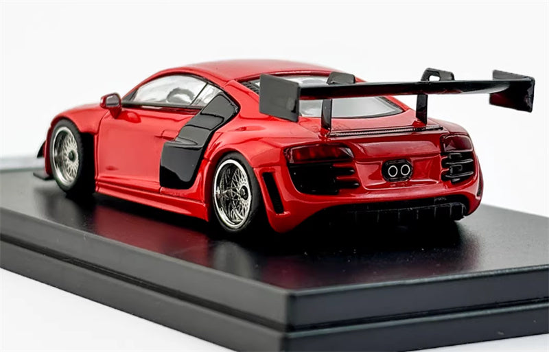 LeManFang Audi R8 LMS ULTRA high tail modified racing Red 1:64 Car Pre-built Model view2