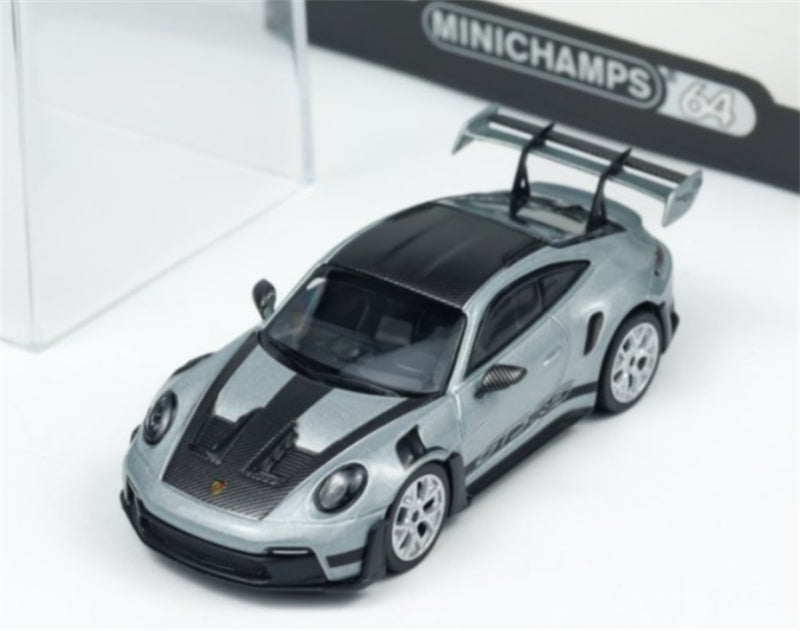 MINICHAMPS Porsche 911 GT3 RS 2024 Light Silver with Silver Wheels Limited Edition 1:64 Car Pre-built Model