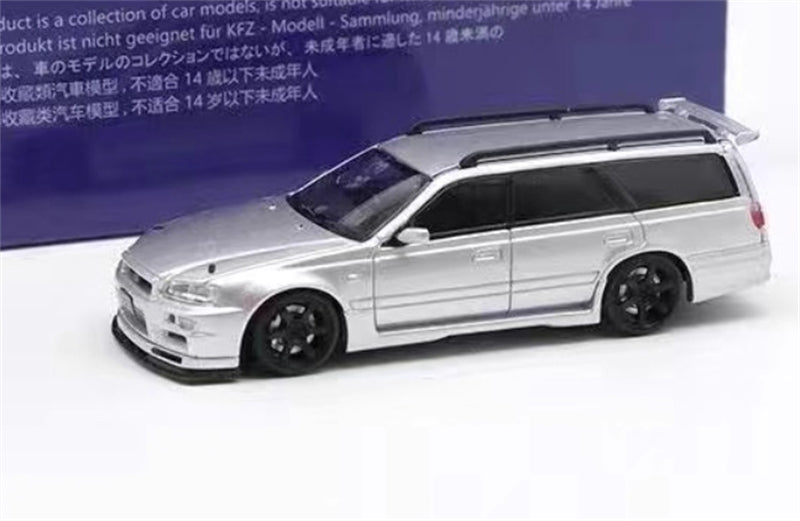 1:64 Nissan Stagea R34 Wagon Silver SW DIECAST Limited Edition 999pcs ONLY Model