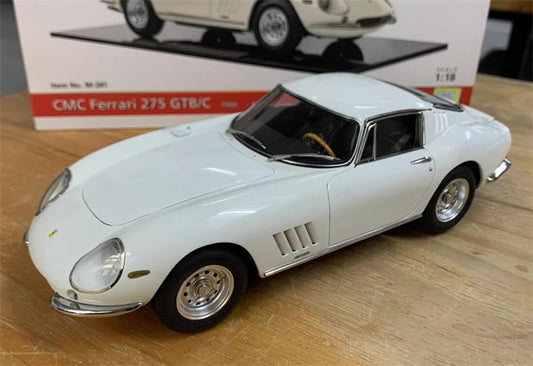 CMC Ferrari 275 GTB/C 1966 Classic sports car Ivory White 1:18car Pre-a Model