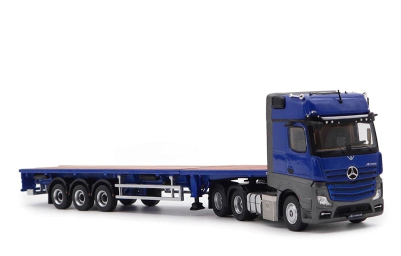 GCD Mercedes Benz Actros 3-Axle Gigaspace 6x2 Semi-trailer truck & scaleble Blue LHD 1:64 Truck Pre-built Model view5