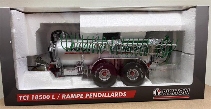 ROS PICHON TCI 18500 L Agricultural Fertilizer tanker trailerr silver 1:32 Truck Pre-built Model