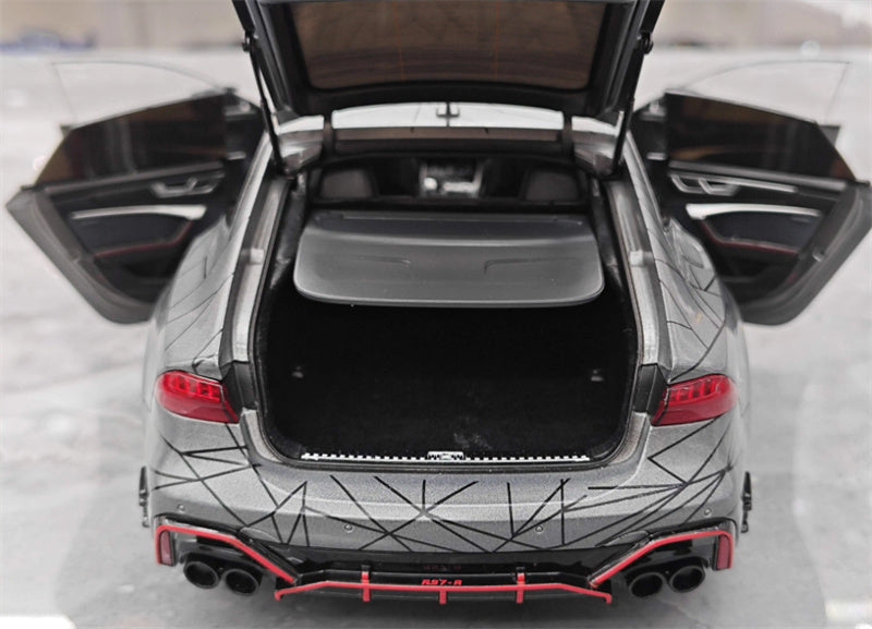 KengFai 2021 Audi RS7 C8 Sportback Grey line chart ABT 1:18 Car Pre-built Model