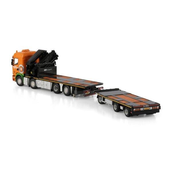 1:50 SCANIA HOLTROP VD VLIST 8X2 FLATBED TRAILER 3 AXLE PK 92002 SH WSI Diecast Model