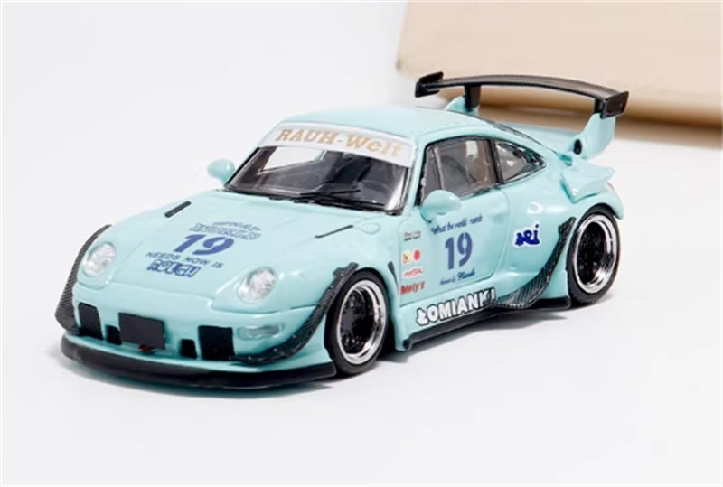 1:64 Porsche 911 RWB 993 T blue #19 T Blue #19 Luminous SW DIECAST Limited Edition 499pcs ONLY Model
