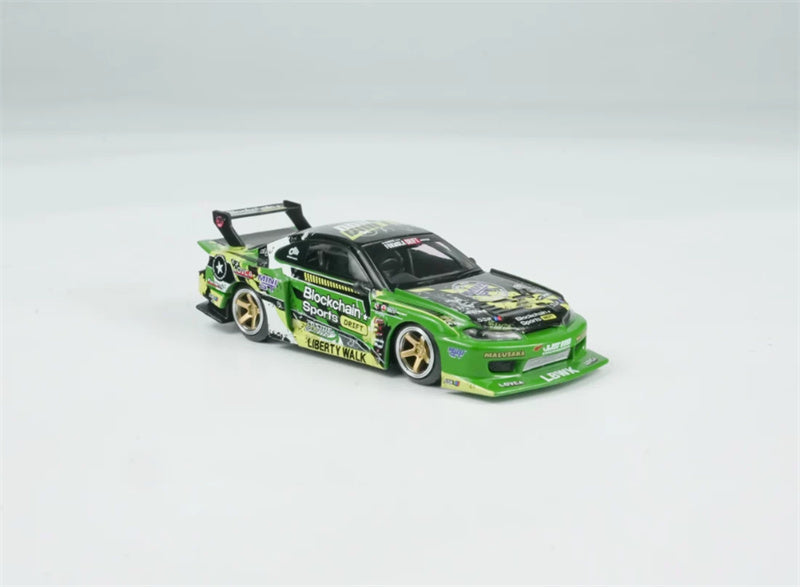 1:64 Nissan LB-Super Silhouette S15 Silvia #555 V2 Formula Drift Japan 2024 Green MINIGT DIECAST Model