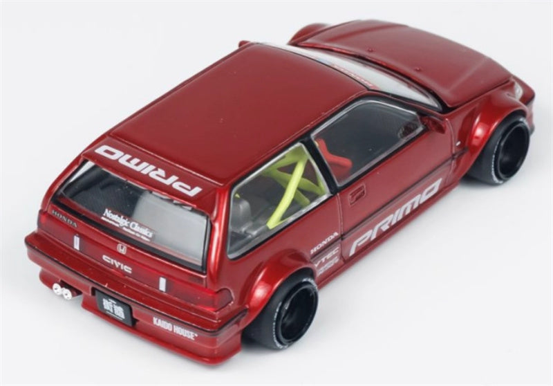 KaidoHouse x MiniGT Honda Civic (EF) Kaido Works V2 red color box packaging 1:64 Car Pre-built Model view4