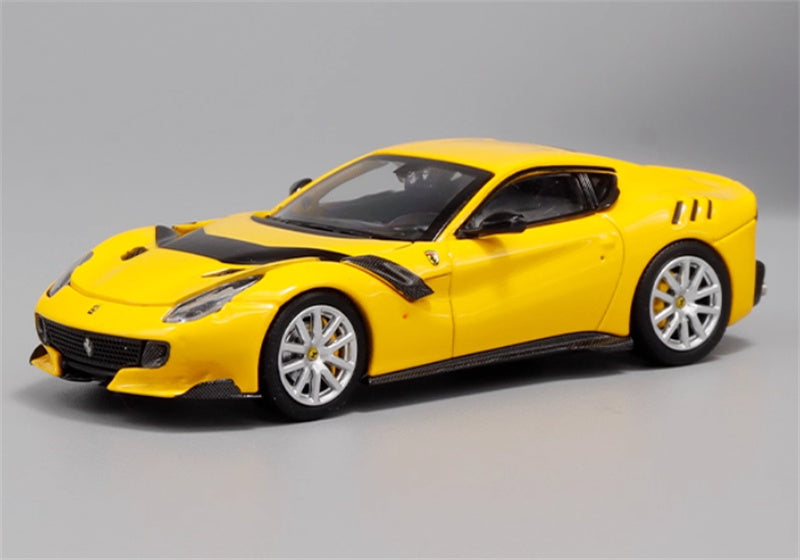 Little Toys Ferrari F12 TDF Supercar Limited Edition 499PCS ONLY Yellow - black stripes 1:64 Car Pre-built Model view1