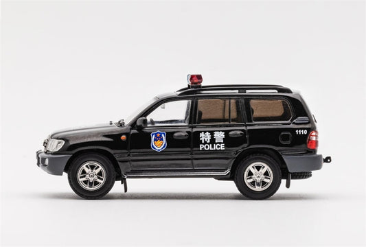 GCD Toyota Land Cruiser LC100 Police Car with 4 accessories LHD 1:64 Truck Pre-built Model view2