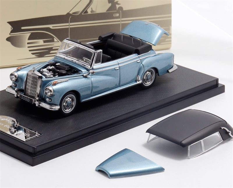 GFCC Mercedes Benz 300D 1959 Convertible Ice Blue LHD 1:64 car Pre-built Model view8