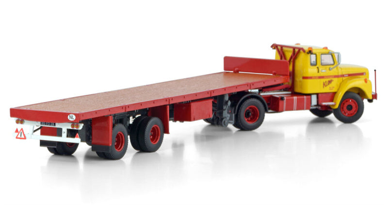WSI SCANIA L110 SLEEPER CAB TORPEDO CLASSIC FLATBAD TRAILER - 2 AXLE Klomp 1:50 Truck Pre-built Model