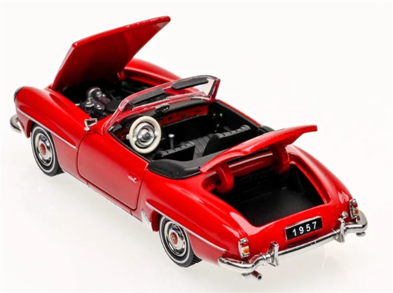 GFCC Mercedes Benz 190SL Convertible Luxury Classic Car Red 1957 Soft top 1:64 car Pre-built Model view5