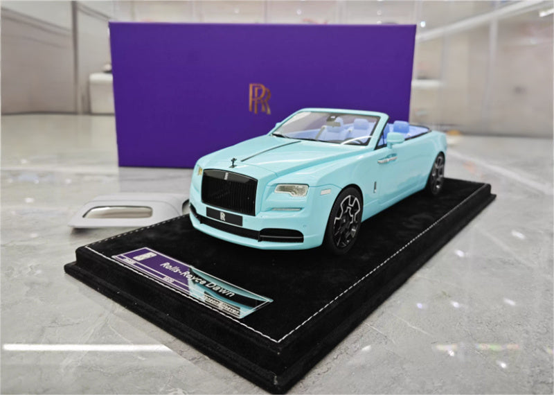 HH Model Rolls Royce Convertible Dawn BB Edition Mint Green 1:18 Car Pre-built Model view3