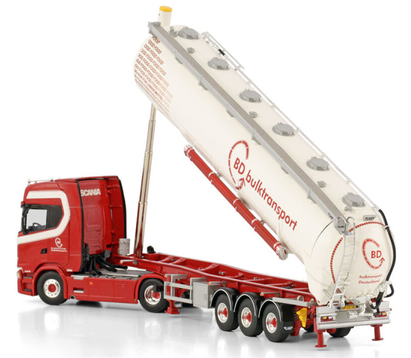 WSI SCANIA S HIGHLINE CS20H 4X2 TIPPER BULK TRAILER - 3 AXLE BD Bulktransport 1:50 Truck Pre-built Model