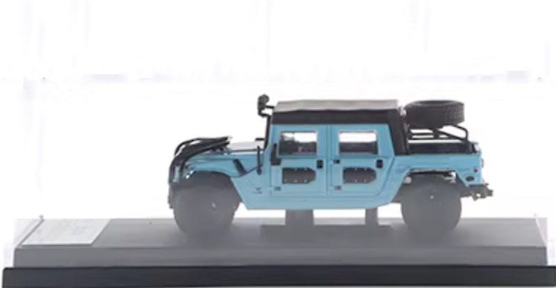 MASTER Hummer H1 off-road vehicle Soft top version Baby Blue 1:64 Truck Pre-built Airliner Model Display view5