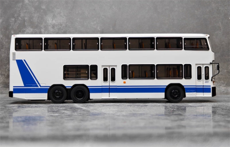 AUTO-GLIMPSE Jinling Double decker JLY6121S Special Route 5 Bus Blue white coating 1:64 Bus Pre-built Model view3