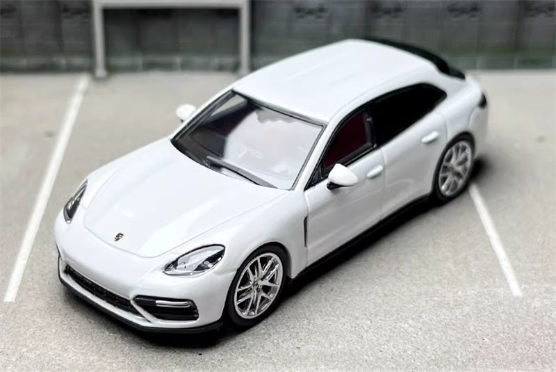 Furuya Porsche Panamera Pearl White Hunting Edition 1:64 car Pre-built Model view1