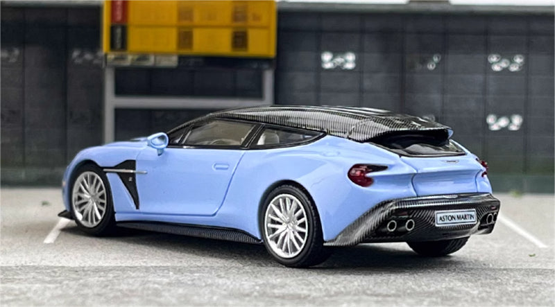 KING MODEL Aston Martin Vanquish Zagato Blue Limited Edition 333PCS ONLY 1:64 Car Pre-built Model view6