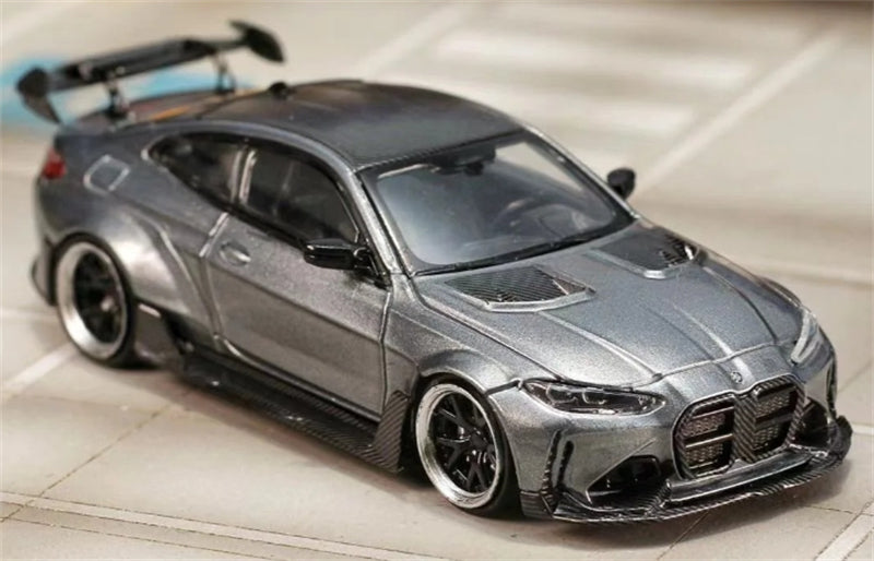 1:64 BMW G82 M4 ADRO BODY KIT Widebody Titanium Steel Grey SW DIECAST Limited Edition 500pcs ONLY Model