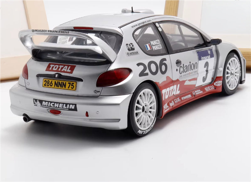 1:18 PEUGEOT 206 WRC PANIZZI TDC Rally 2002 silver gray  OTTO Limited Edition 2000PCS ONLY Resin Car Model
