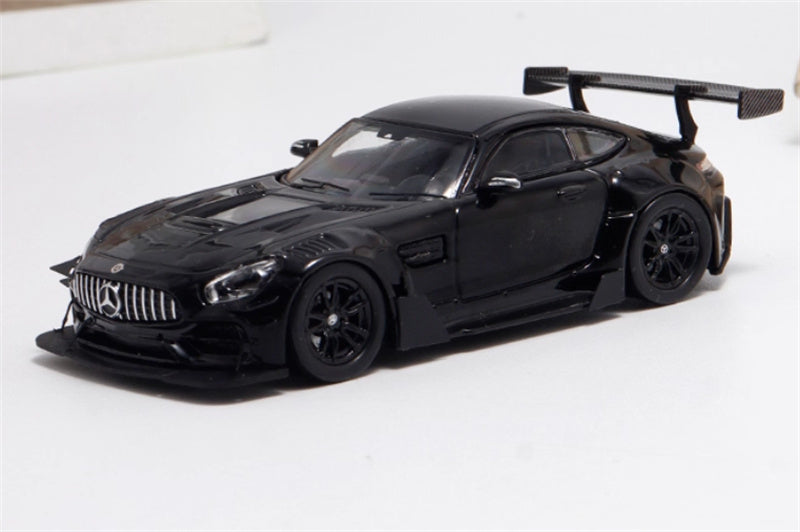 BSC Mercedes AMG GT-S Carbonerre modified big rear wing sports car glossy black Limited Edition 1:64 Car Pre-built Model view6