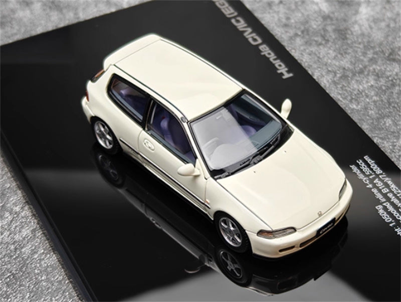 LCD-MODELS Honda Civic SiR II EG6 Fully open white 1:43 Car Pre-built Model view3