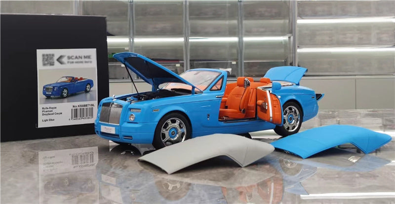 Kyosho Rolls Royce Phantom Drophead coupe Light Blue 1:18 Car Pre-built Model view9