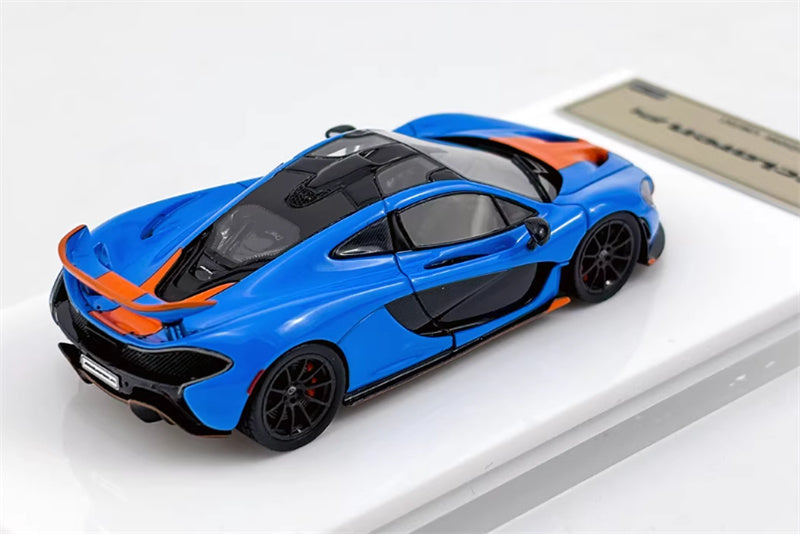 DMH McLaren P1 supercar Gulf Blue Grey Wheel 1:64 Car Pre-built Airliner Model Display view2