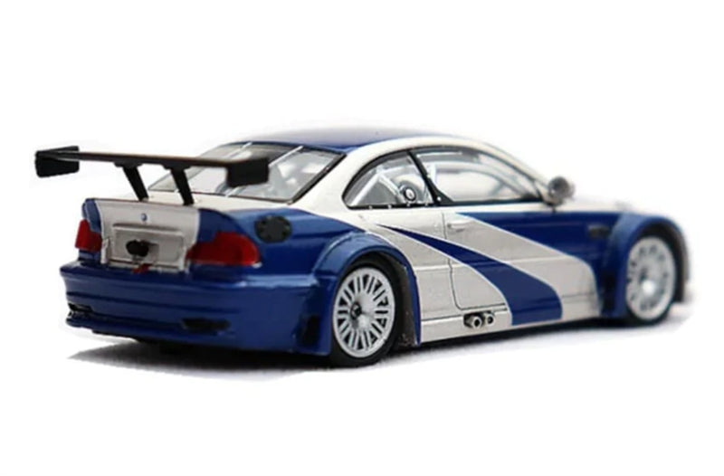 1:64 BMW M3 E46 GTR Silver with Blue Stripes Ghost Playe DIECAST Limited Edition 999pcs ONLY Model