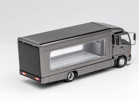 GCD Mitsubishi Mk2 fuso lifting type container truck transport Electroplated Black RHD 1:64 Truck Pre-built Model view2