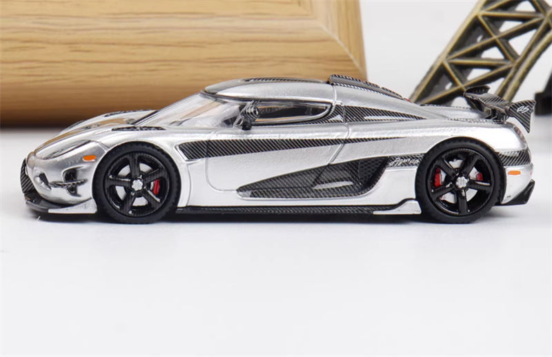 SmallcarsART Koenigsegg Agera RS Supercar silver 1:64 Car Pre-built Model view2