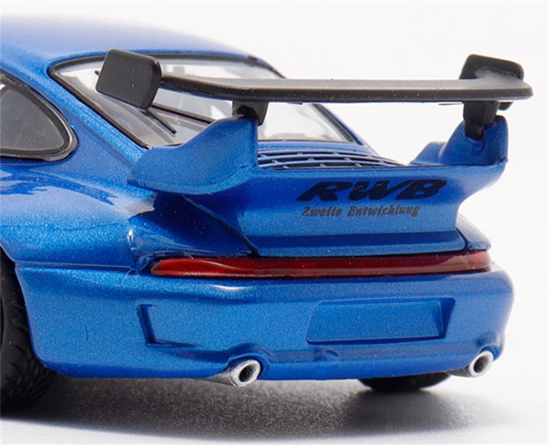 DECODE Porsche RWB 993 transparent blue RAUH - Welt 1:64 Car Pre-built Model view6