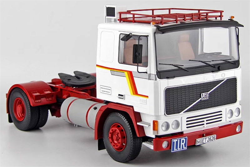 Road Kings VOLVO F12 20 Tractor trailer Luggage rack version white-red Limited Edition 1000PCS ONLY 1:18 Truck Pre-built Model view10