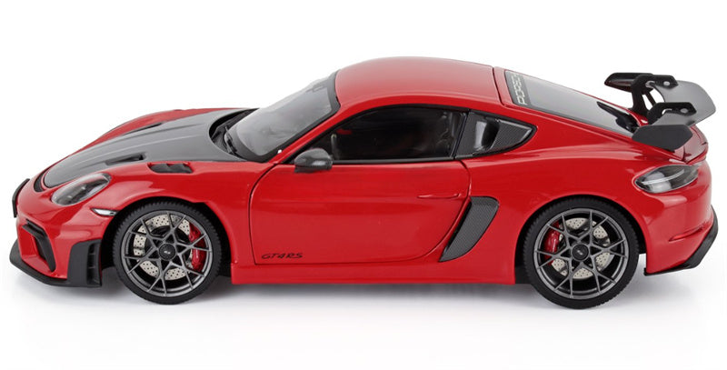 1:18 PORSCHE Cayman GT4 RS 2024 Red Carbon Cover  MINICHAMPS Hard Top Tail Wing Edition DIECAST Car Model