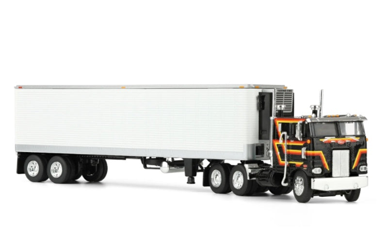1:64 Peterbilt 352 COE DCP Black / white Diecast Model view3