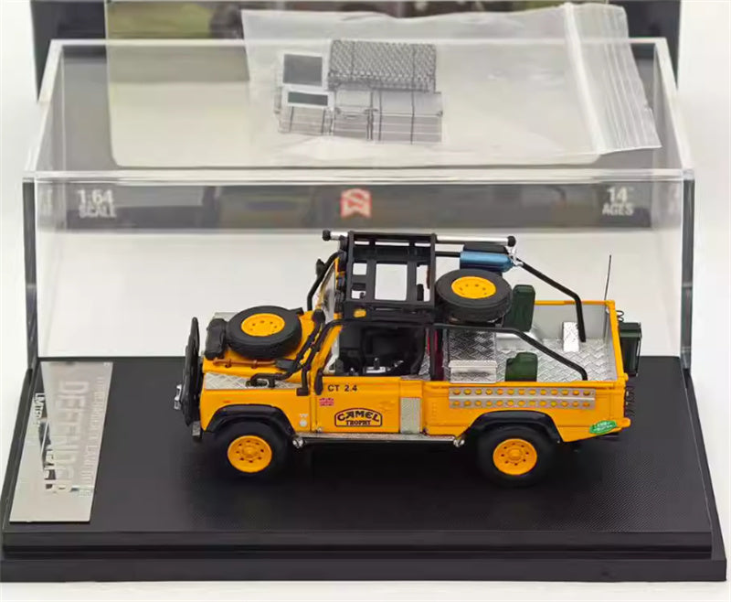 SW Land Rover Defender 110 Yellow Camel Trophy Limited Edition 499PCS ONLY 1:64 car Pre-built Model view7