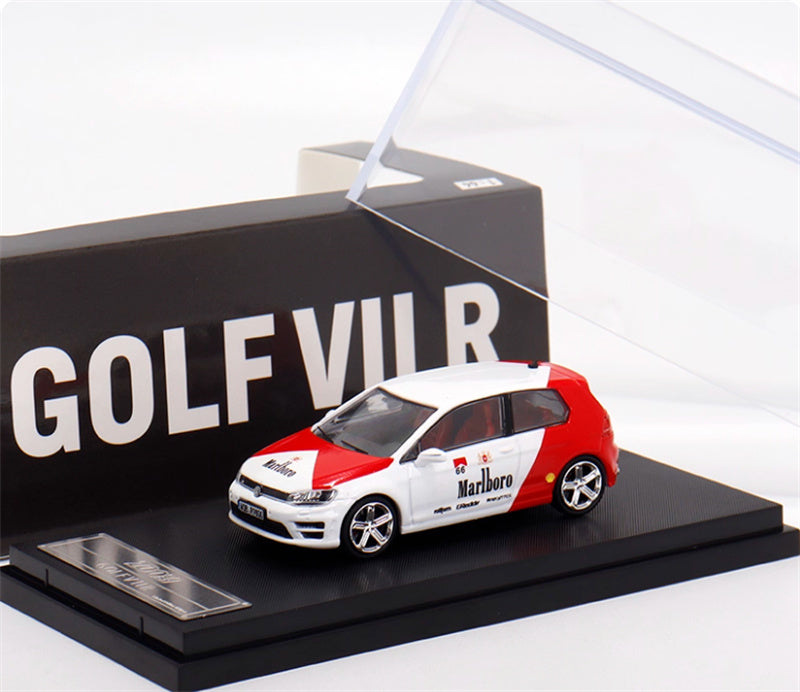 ZOOM Volkswagen Golf 7R Small Steel Cannon Limited Edition 499PCS ONLY Marlboro Edition 1:64 Car Pre-built Model view6