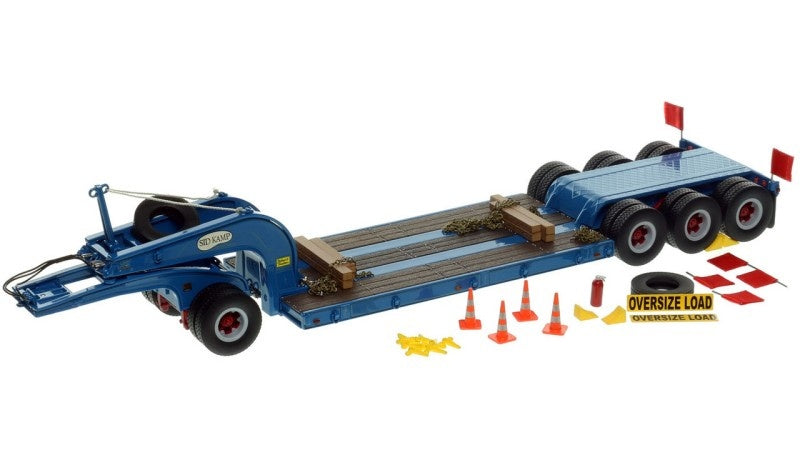 1:50 Talbert  1960s 60-Ton Cableneck Lowbed w/ Single-Axle Dolly Heavy Haul Replicas  Sapphire Blue Diecast Model