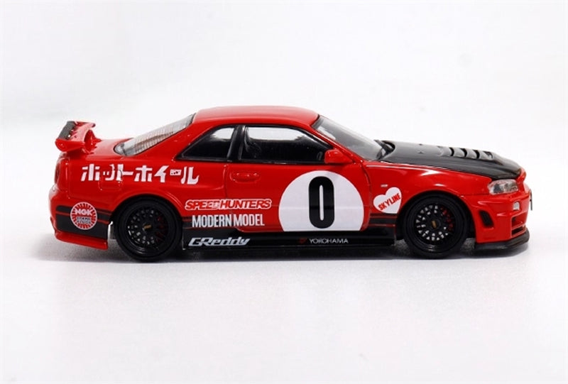 TimeMicro Nissan Skyline GTR34 Red #0 Regular Version Limited Edition 999PCS ONLY 1:64 car Pre-built Model view5