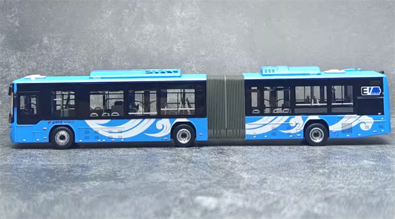 Beijing Public Transport Foton Ouhui New Energy BJ6160 5 routes Xiangyun Blue Articulated Bus 1:64 Bus Pre-built Model view6